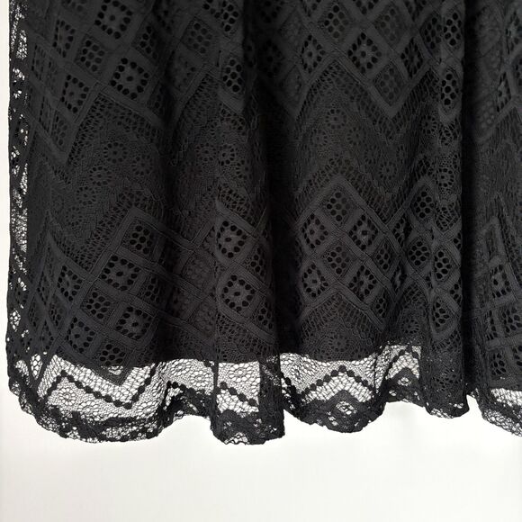 Lily Rose Sleeveless Black Lace Overlay Woman's Size L Fit & Flare Dress - Picture 6 of 9